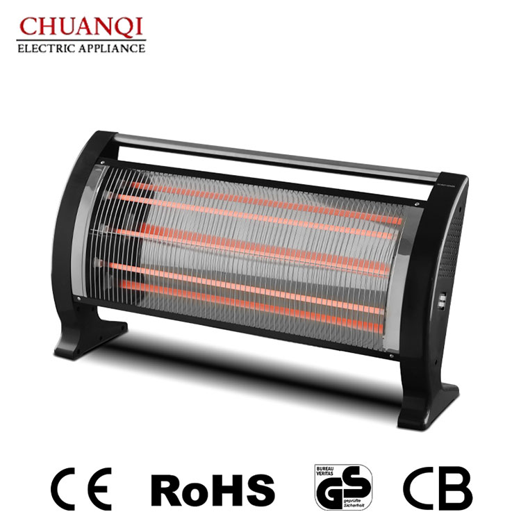 2000W 2 store rør og 2400W 3 små rør Quartz Heater Plus med håndtag